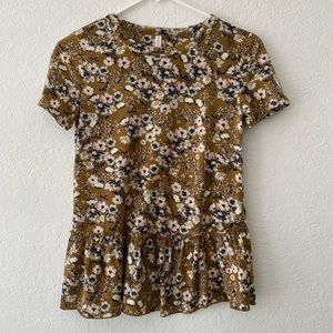Floral Peplum Tee
